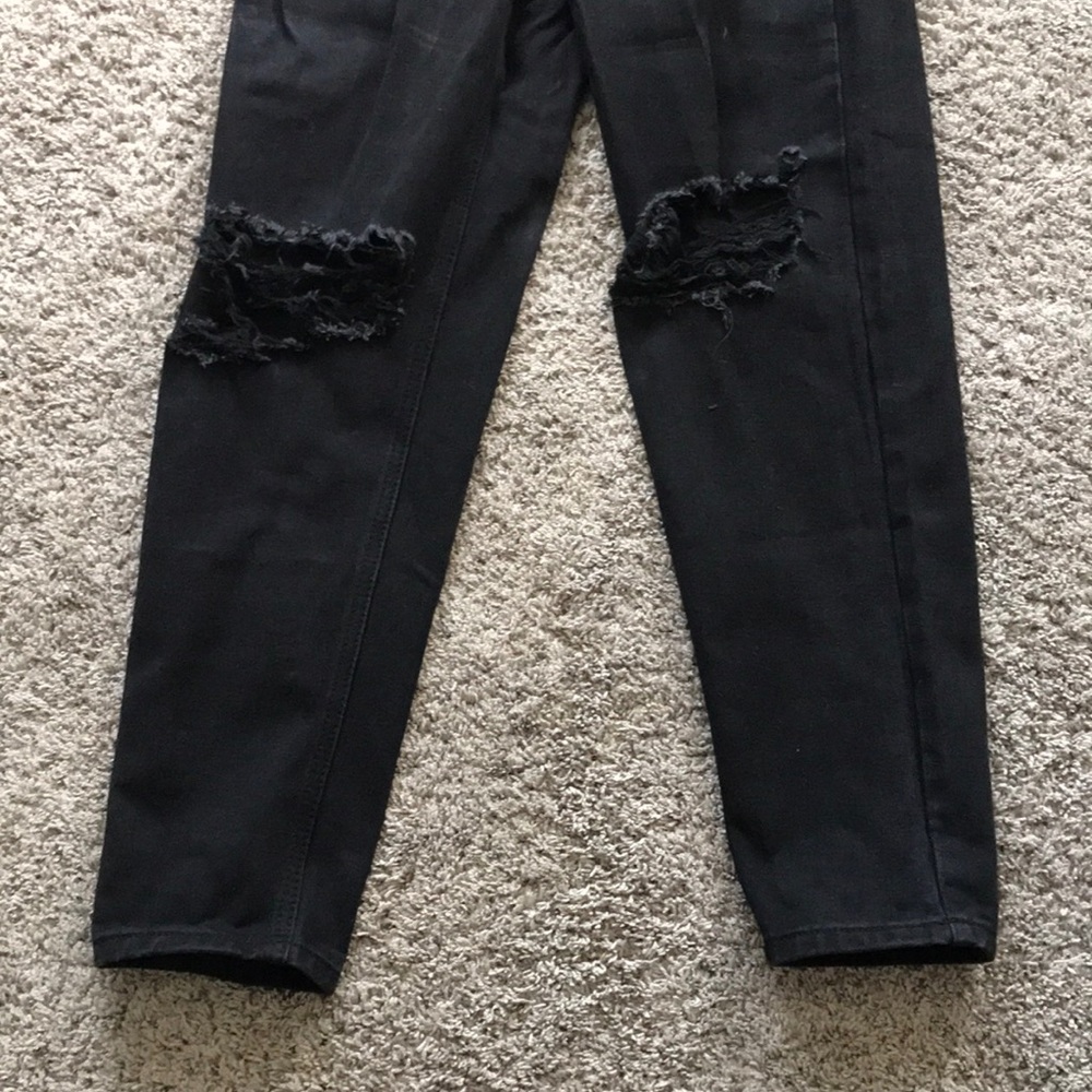 Black Ripped Mom Jeans - Picture 3 of 6